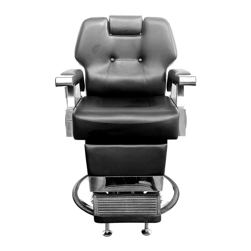 Ikonna Barber Chair H-31307BKR | Adjustable Barber Chair in Classic Black, Bulky Design with Sturdy Coin Base