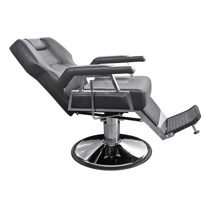 Ikonna Barber Chair H-31307BKR | Adjustable Barber Chair in Classic Black, Bulky Design with Sturdy Coin Base