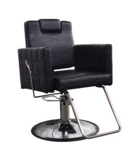Ikonna All-Purpose Salon Chair  H-2245BKR: Box Design, Adjustable Positions for Comfort in Sleek Black