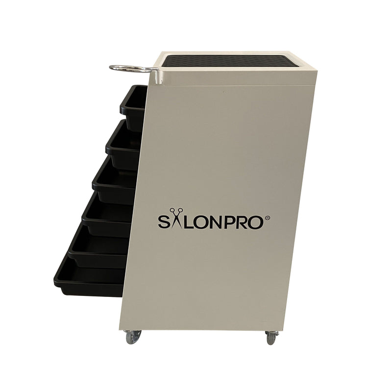 SalonPro 5 Drawer Metal Styling Cabinet Storage & Coloring Trolley w/ Rolling Wheels Styling Trolley SalonPro Equipment 