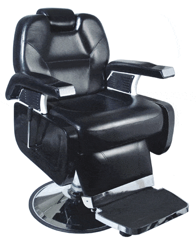 Ikonna Professional Barber Chair in Black w/ Round Base Barber Chair YCC